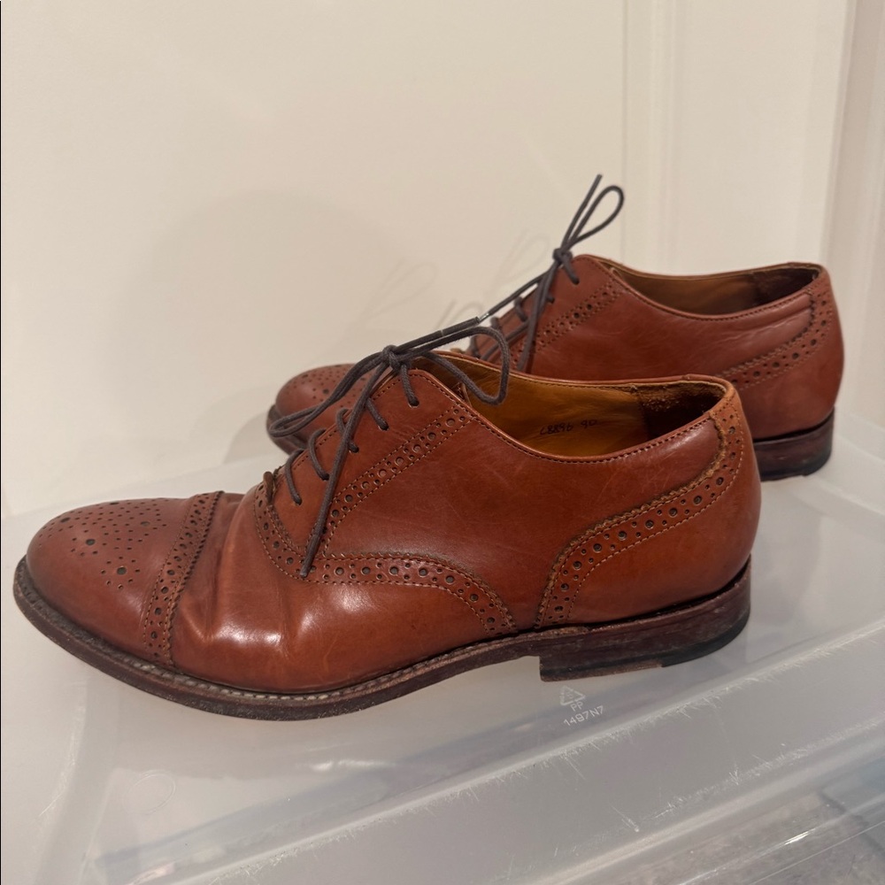 J.Crew Men’s Dress Shoes Ludlow Semi-Brogue Oxfords in English Tan Size 9
